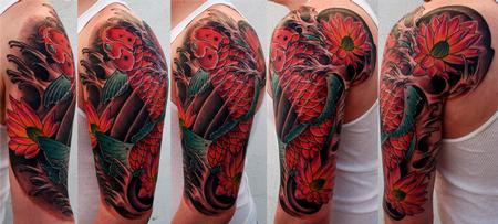 Brent Olson - Koi Fish Half Sleeve Color Brent Olson Art Junkies Tattoo